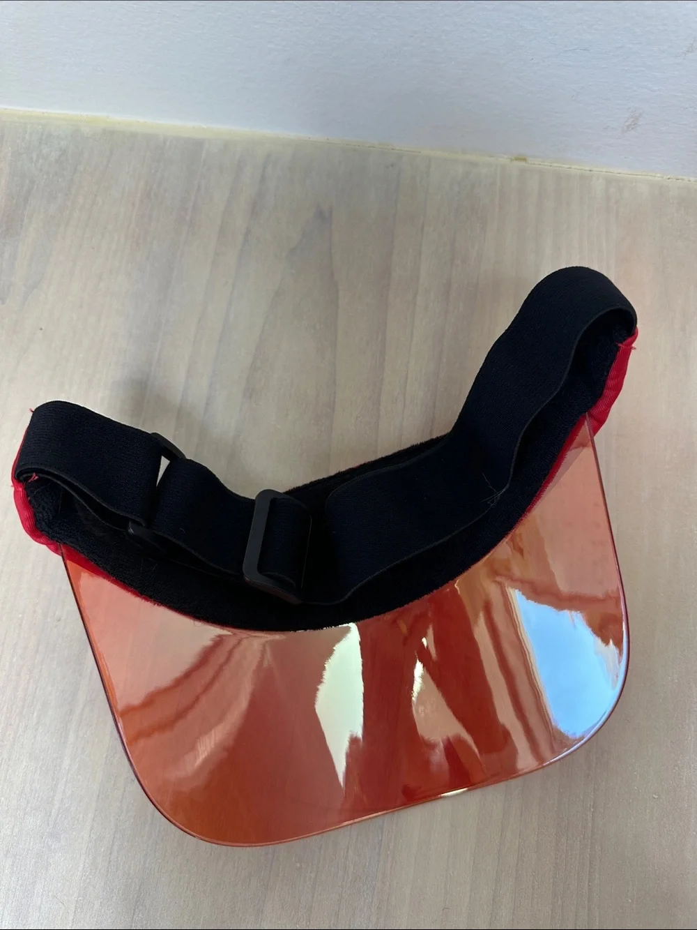 ALO Yoga Red Visor with Iridescent Mirror Brim
